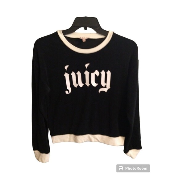 Juicy couture Logo Top small black Cozy Y2k Comfy - Picture 1 of 7